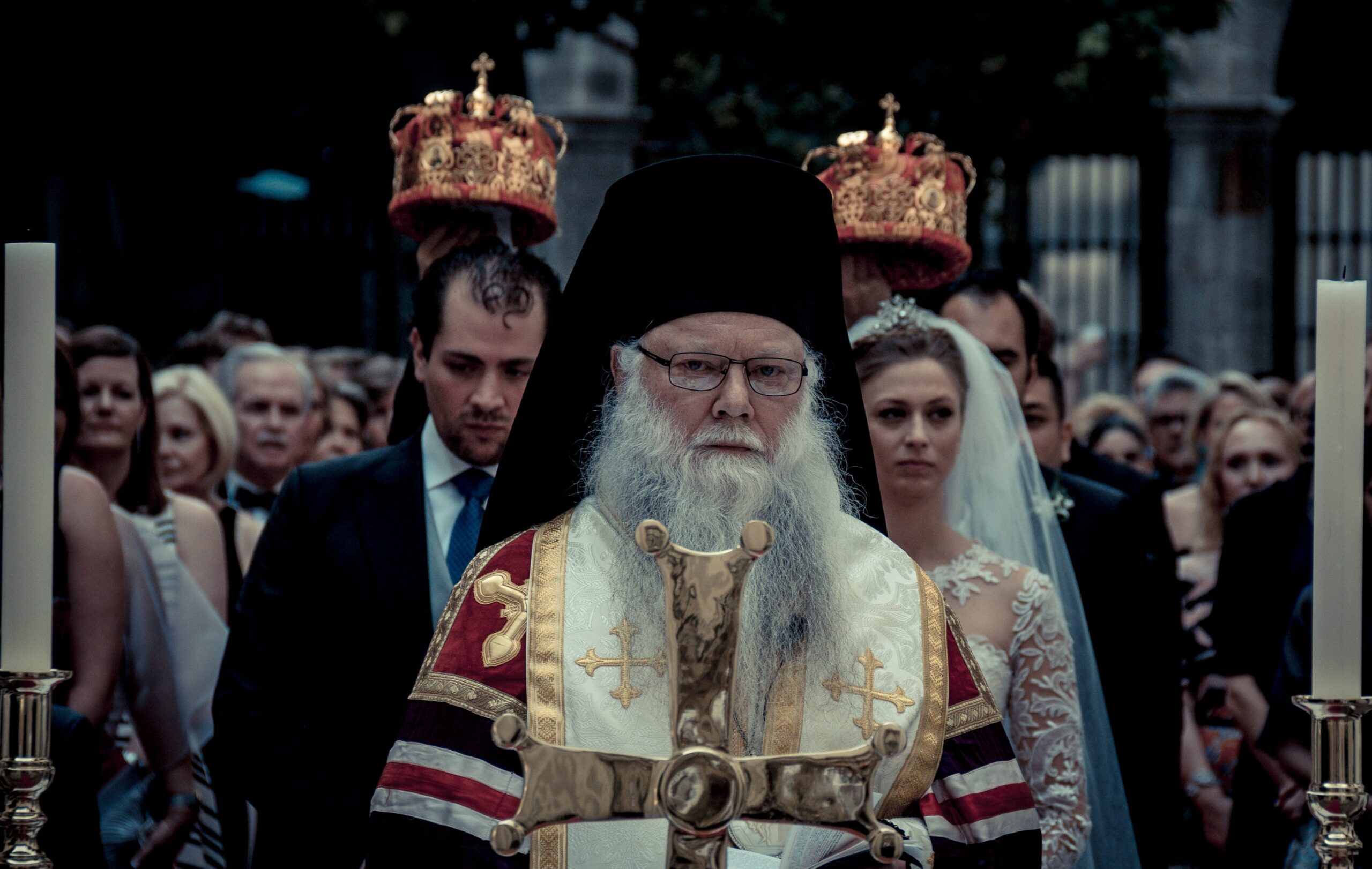 Russian Orthodox Archbishop Peter of Chicago & Mid-America flew in from Chicago to perform the ceremony. Groomsmen held crowns atop Guillermo and Tatiana's heads for the duration of the ceremony.