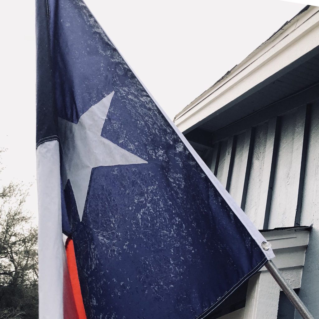 Looks like this flag went from free-flying to frozen solid overnight--@teachjourno