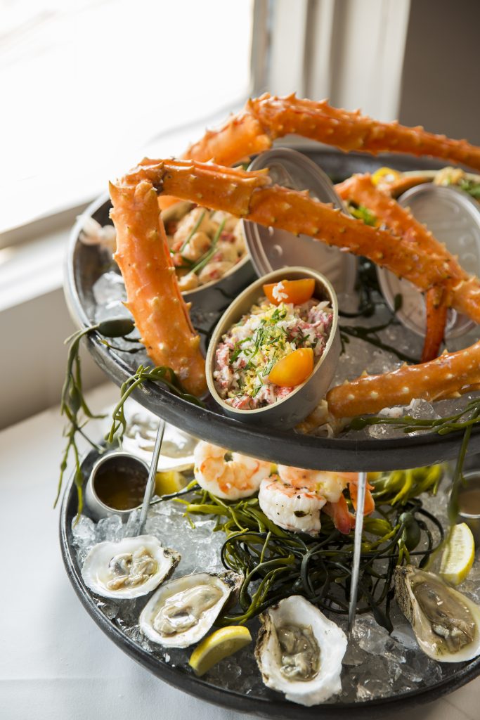 Shepherd is a big fan of seafood towers--he loves to make seafood platters at home. 