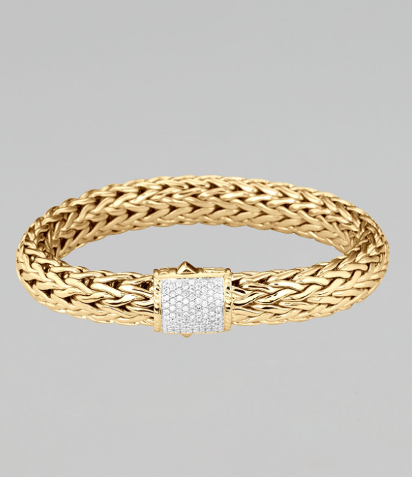 John Hardy reversible classic chain bracelet with a sapphire clasp.