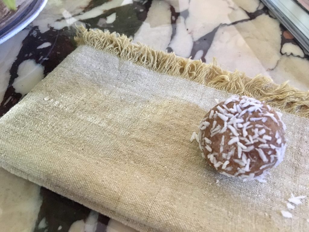 Walnut cardamom bliss balls can be enjoyed  as a snack on the go or as an after-dinner treat. 