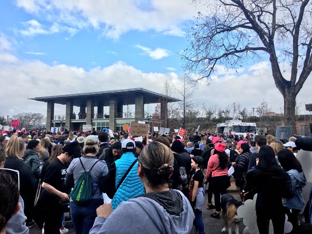 The free speech assembly gathered at the Water Works at 9:30. 
