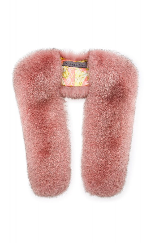 Pologeorgis Pink Fox Fur Scarf, $1,285
