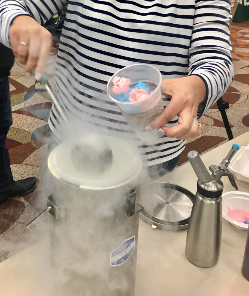 Judges enjoyed nitrogen-frozen whipped cream clusters. 