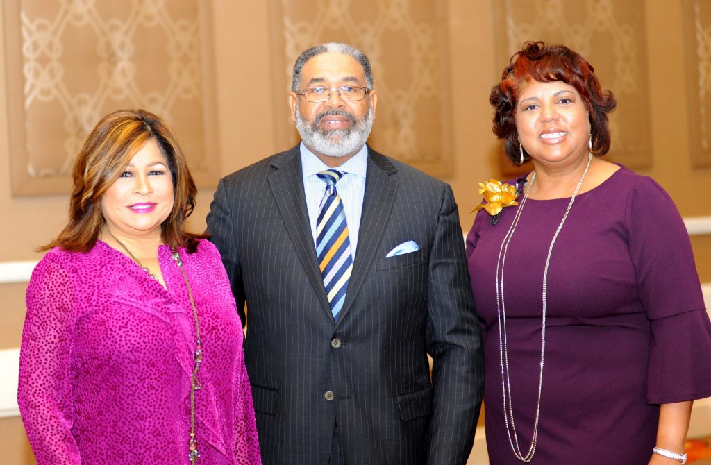 Clarice Tinsley, Rev. Lelious Johnson, and Kimberley Runnels