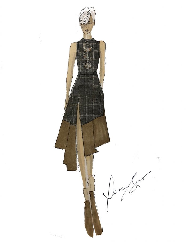 “La femme du monde." (Sketch courtesy of Dennis Basso.)