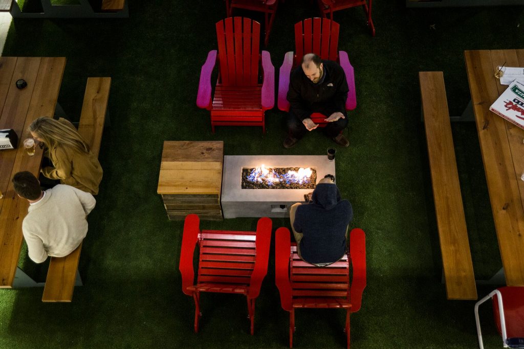 Fire pits make Frank's Backyard a toasty option in the winter. 
