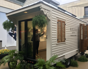 Krewe tiny house trying on