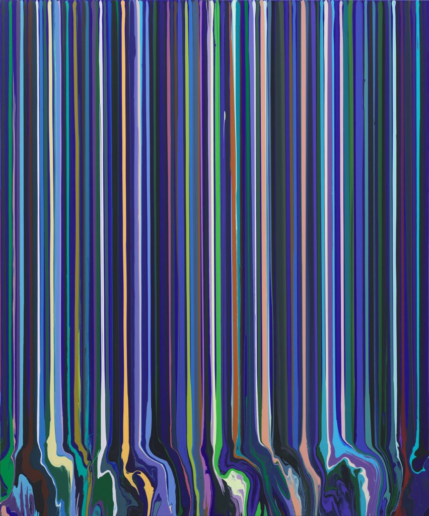 Ian Davenport's "Cobalt Blue (After Monet)," 2017, at Paul Kasmin Gallery. The New York gallery is one of the most significant additions to the 2018 Dallas Art Fair; Ian Davenport is slated for a one-person show at the Dallas Contemporary next September. 