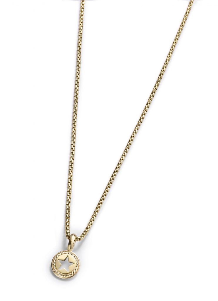 David Yurman Lone Star Amulet in 18K gold, $990
