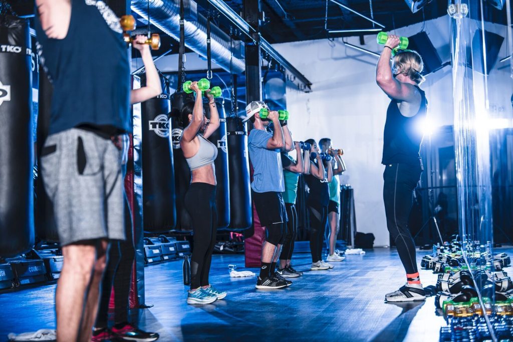 Workouts on the floor include core work, strength training, suspension training, and more. 