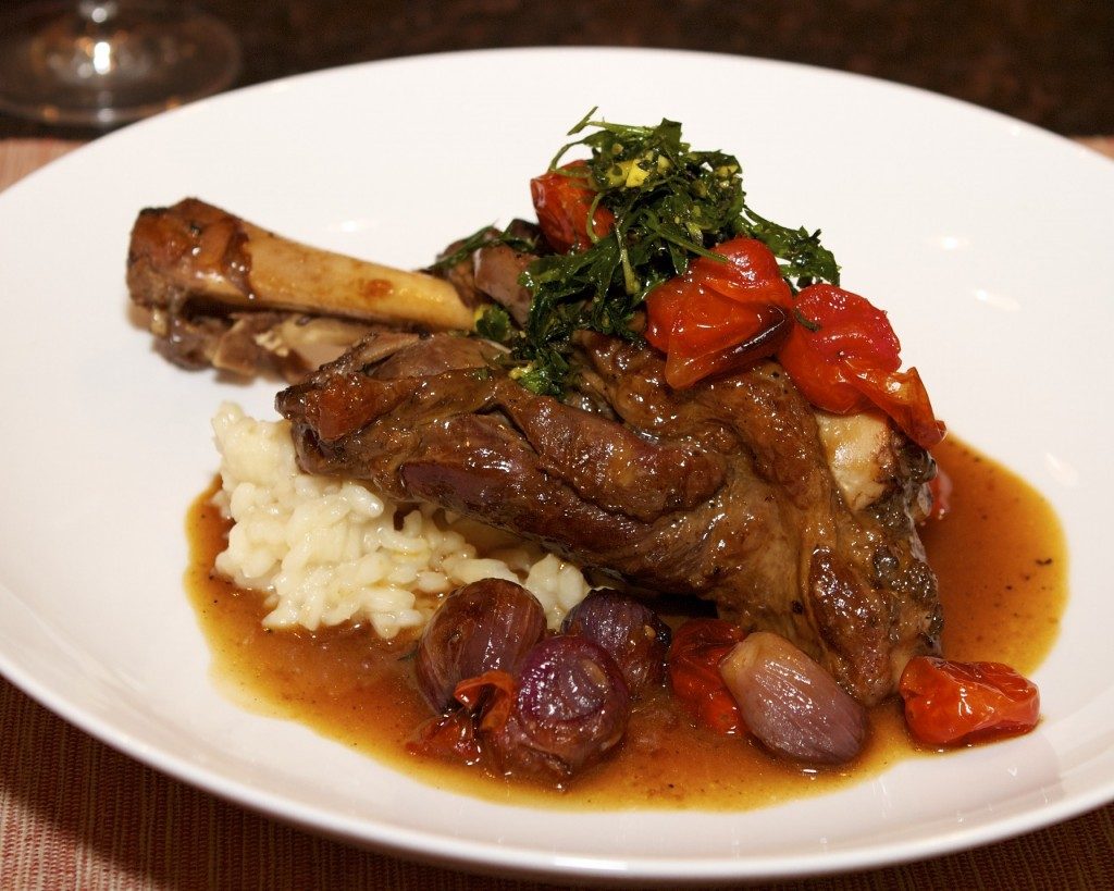 Lamb shanks and tomatoes go well together.