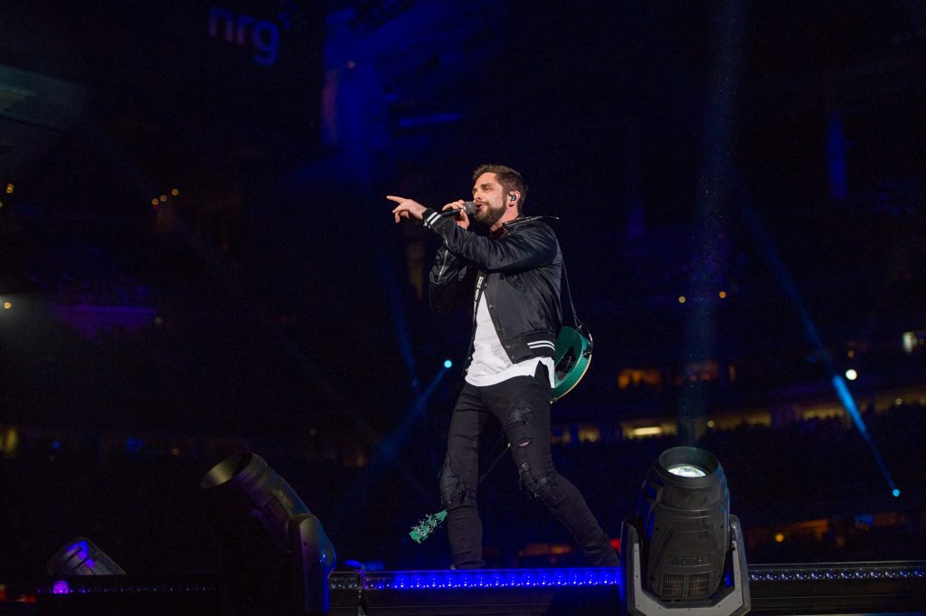 Thomas Rhett played to the NRG Stadium crowd at the Houston Rodeo.