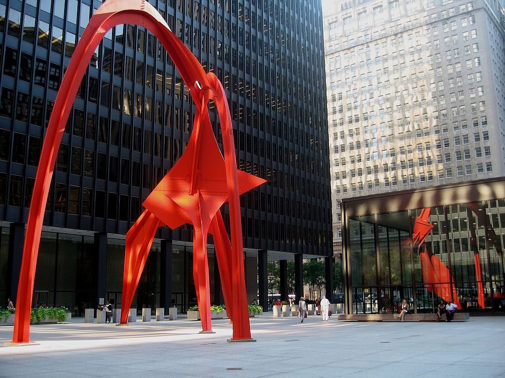 Calder's Flamingo was dedicated nearly ten years after Crab. 