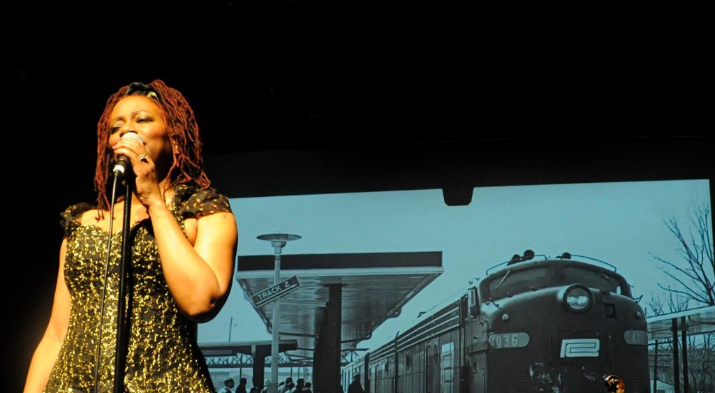 Jacqui Sutton croons at her "Un-Cross Talk: Jazz and Bluegrass Slip 'n Slide" at MATCH. (Photo Richard Tomcala)