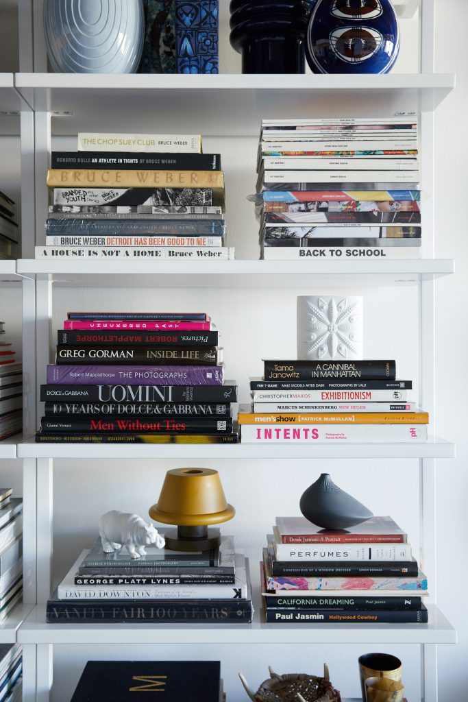 Russell Brightwell’s collections
of vintage vessels by Wedgwood, Hornsea, Heinrich, Rosenthal, and Tapio Wirkkala, and art, architecture, design, and fashion books.