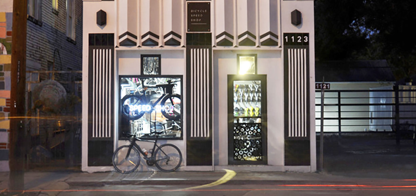 Revive Development's transformation of an Art Deco commercial building (ca. 1930) in the Houston Heights