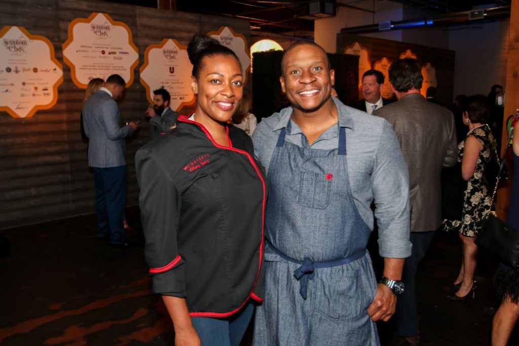 Chef Tiffany Derry, who will open a new southern spot in Farmers Branch this year, poses with fellow "Top Chef" alum Tre Wilcox