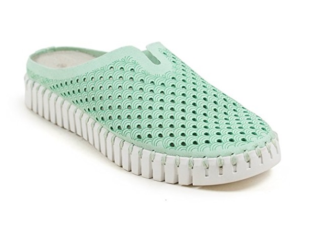 Slip into spring wearing Ilse Jacobsen pastel perforated slides.