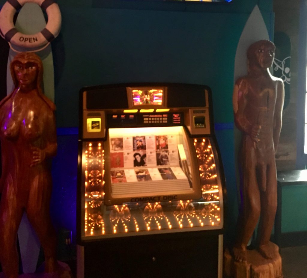 An old school juke box sets the mood. 