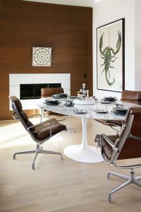 Damien Hirst’s "Psalm 79: Deus, venerunt", 2008. Sarah Graham’ "Scorpion, Heterometrus sp.", 2011. Eames chairs from the estate of Lupe Murchison.