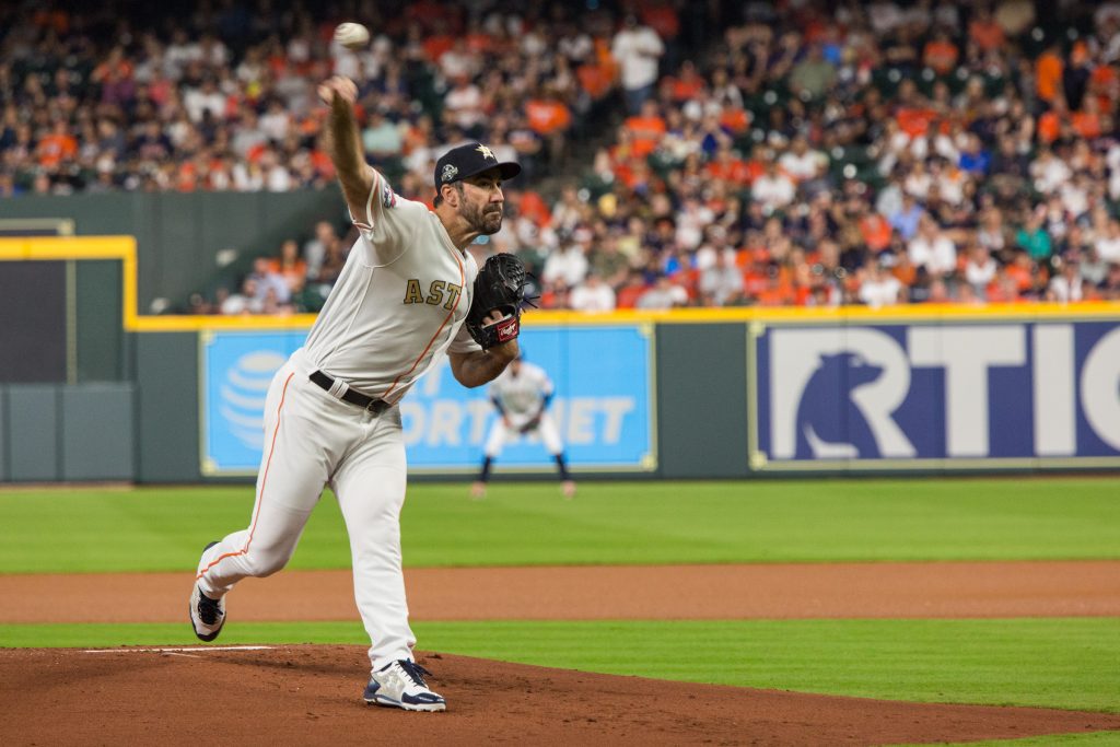 Houston Astros pitcher Justin Verlander dodged trouble on ring night.