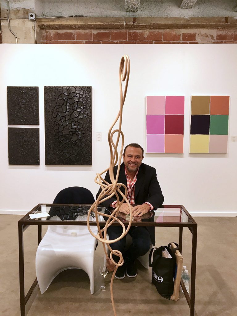 Dr. Lisica made a point to visit the booth of "great friend Enrique of Galeria Enrique Guerrero in Mexico City and our newest neighbor at 4411 Montrose in Houston, Guerrero Projects."