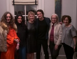 Reunion time Saturday night: Fred Holston, Sofia Bastidas, host Olivia Smith, Kyle Hobratschk, Nan Coulter, host Carol Leone (Smith’s mom and SMU piano professor).