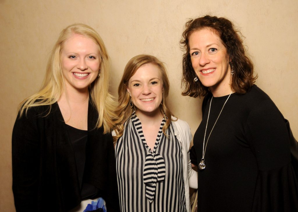 From left: Alicia Kuhn, Margie Webb and Brittany Mondlak at the 17th Annual Butterfly Luncheon at The Houstonian Wednesday April 4,2018. (Dave Rossman Photo)