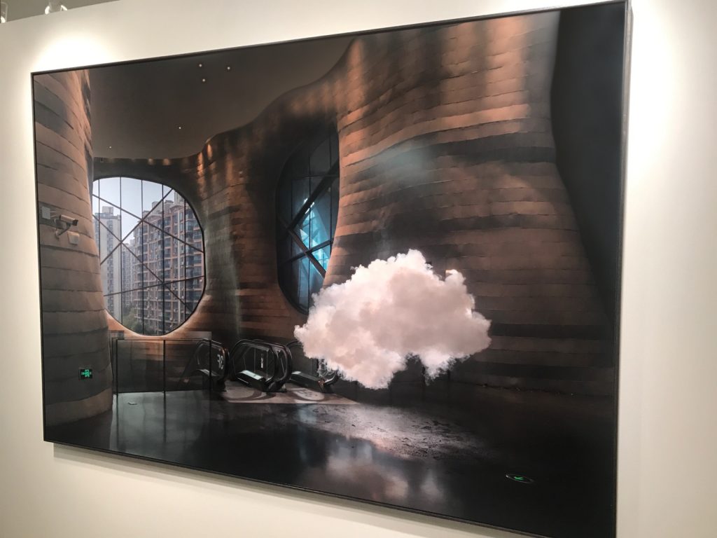 Berndnaut Smilde's enigmatic photo "Nimbus Duguan Himalayas Museum," 2015, at Ronchini Gallery, was singled out by both Dr. Lisica and Jana Cothren as a memorable image from among the 92 booths at the 10th edition of the Dallas Art Fair. The Dutch artist Smilde's work reminded us of Texan Irby Pace's puffs of smoke in landscapes.