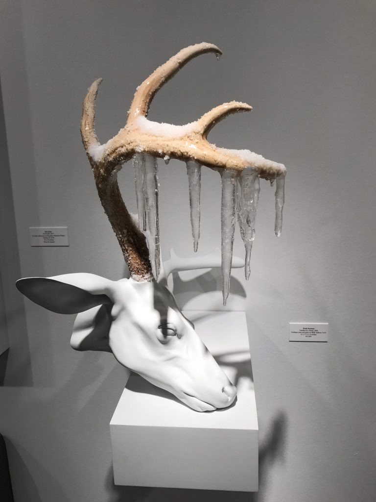 Among Lisica's picks: Erick Swenson's "Untitled (Ice Head), 2004, urethane resin and paint on MDF, at Dallas stalwart Talley Dunn Gallery.
