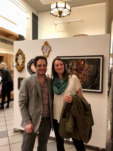 Jordan Roth and Cindy Lisica at Ro2 Pop Up, in a storefront building just up the street from the Dallas Art Fair.