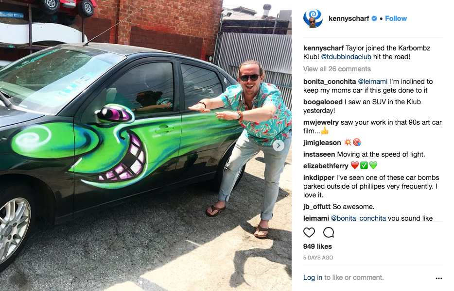 Dallas Art Fair visitors will be treated to a Karbombz extravaganza on Friday, April 13, 10 am, at The Goss-Michael Foundation.