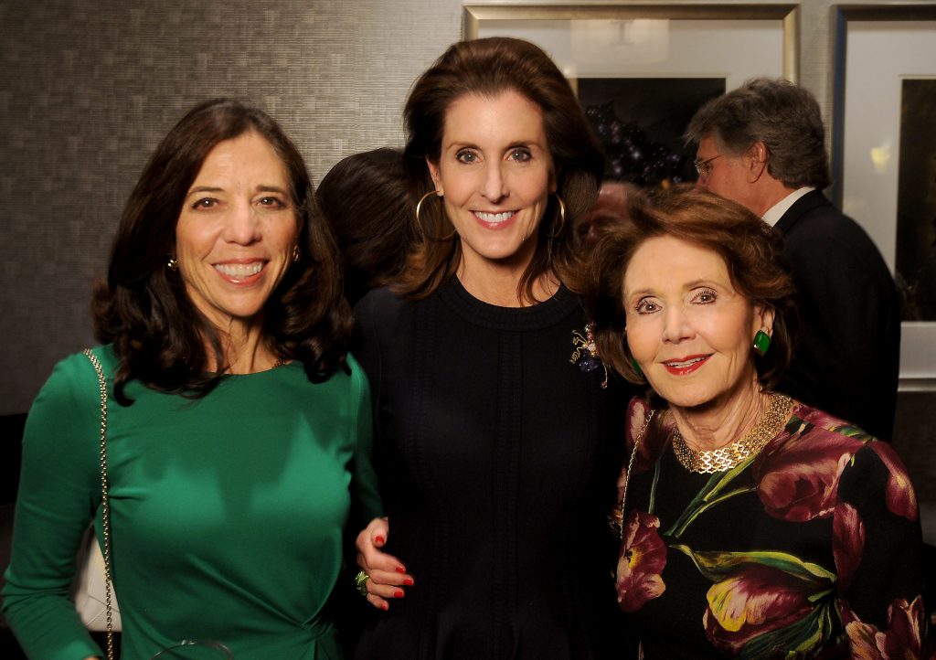From left: Jill Jewitt, Phoebe Tudor and Cyvia Wolff at the Teach For America "Realizing One Day" 2018 Benefit Dinner at the Royal Sonesta Hotel Thursday March 29,2018. (Dave Rossman Photo)