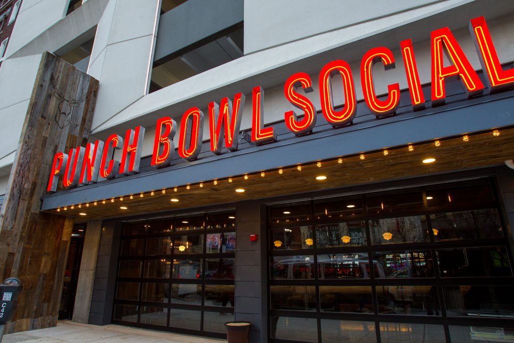Punch Bowl Social keep things light. This is its Detroit location.