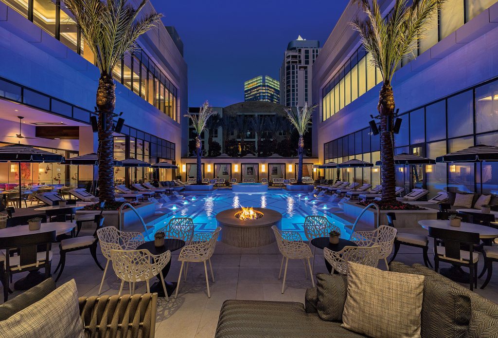 The Post Oak Hotel pool is boutique hotel cool.