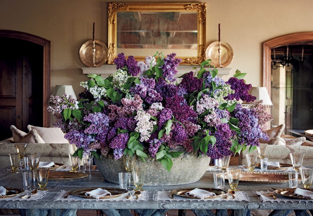 One of Stewart's lavish floral arrangements