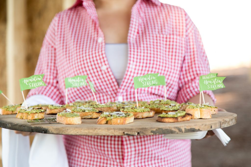English pea and mint crostini is served up with a side of #houstonstrong