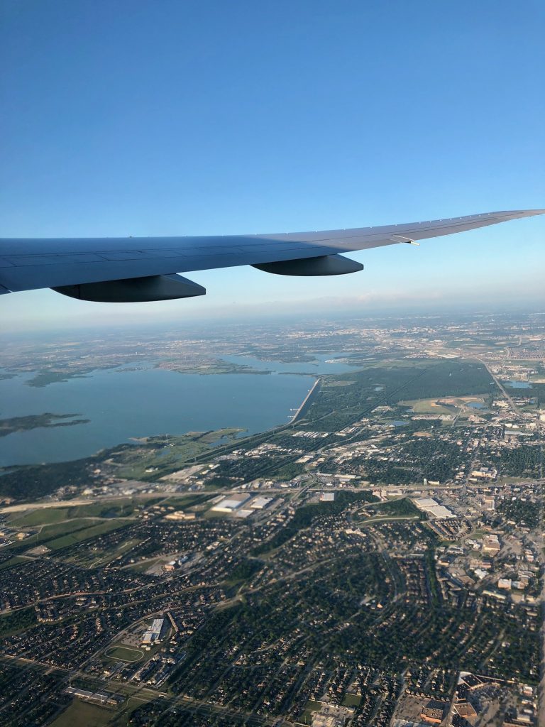 On the plane to London