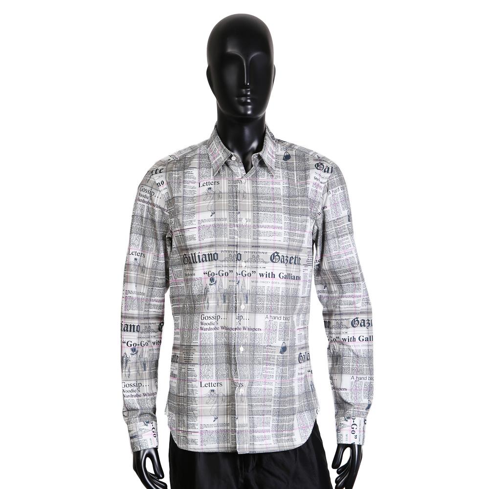 This newsprint shirt by Galliano will be at the Decades trunk show at Vintage Martini
