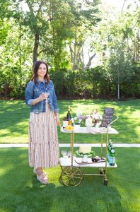 Caroline Harper Knapp stays stylish in a maxi dress paired with denim jacket.