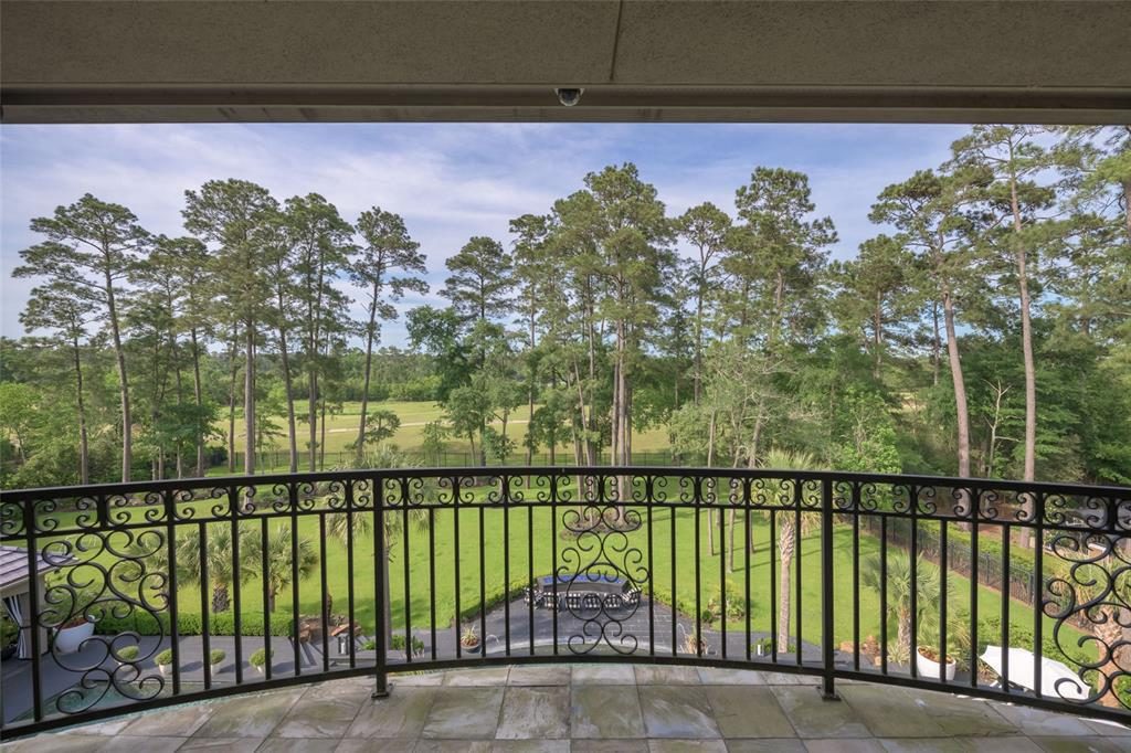 The mansion overlooks the Nicklaus Course in CW and Bear Branch Reserve. 
