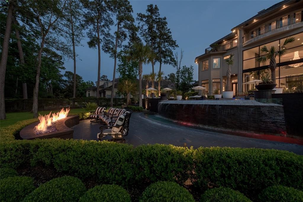 The patio is cozy on winter nights. 