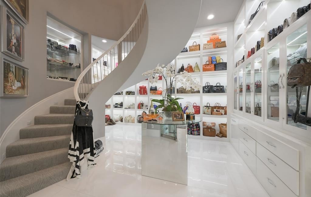 Three story closet handbags