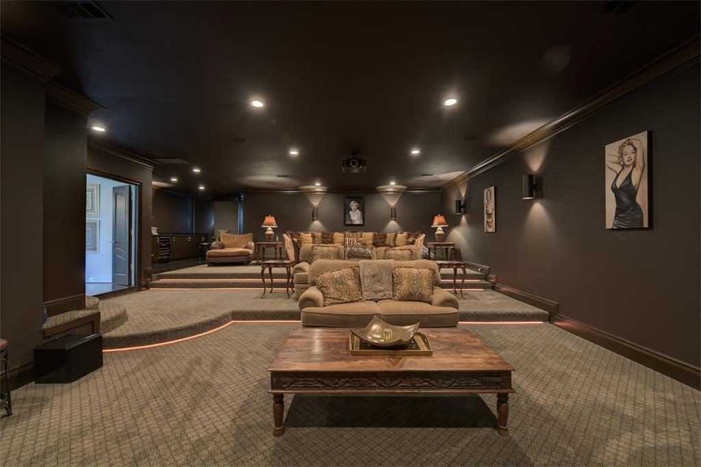 The media room is ideal for having a night out without ever leaving home. 