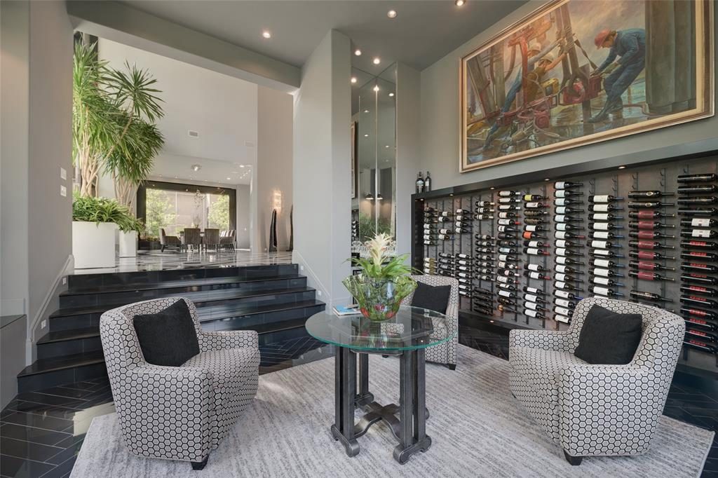 The wine room can store up to 245 of your favorite bottles. 