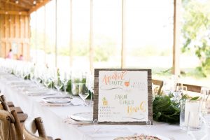 Two refreshing specialty cocktails were served to guests upon arrival. Sign by Nancy B. Creative.