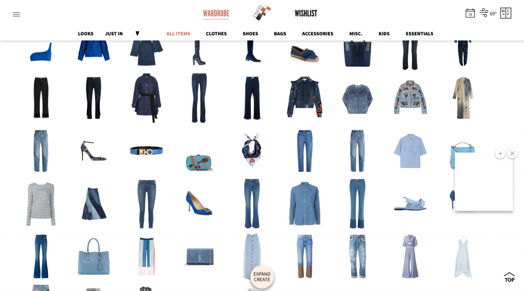 Finery connects to an email account and tracks all of your online purchases into a closet management database.