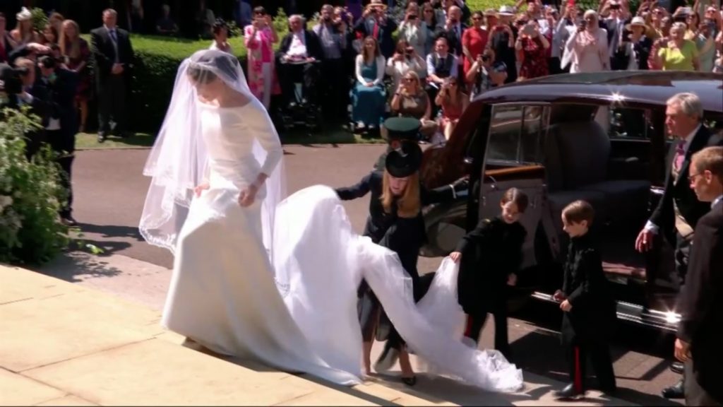 Meghan Markle's royal wedding dress required the aid of two adorable young helpers.