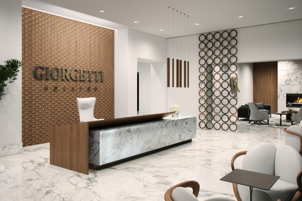 Giorgetti Houston's front desk is even unique.